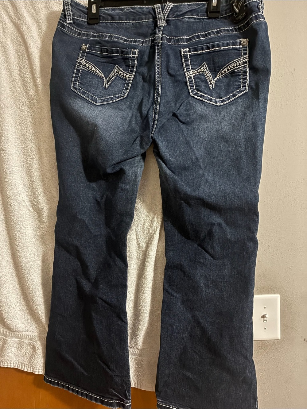 Vanity Dark Blue Women's Jeans with White Stitching